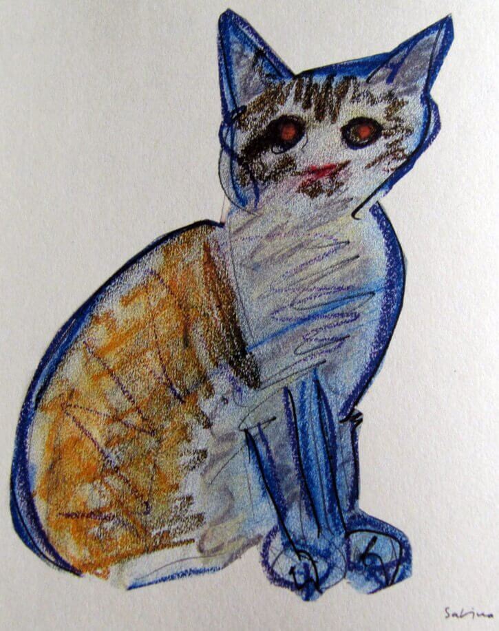Joaquín Sabina ve kedi çizimi