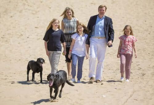 Bir aile ve köpekleri.